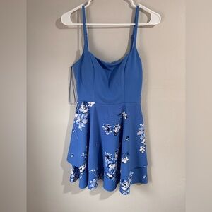 Jun & Ivy Royal Blue Spaghetti Strap Layered Mini Dress